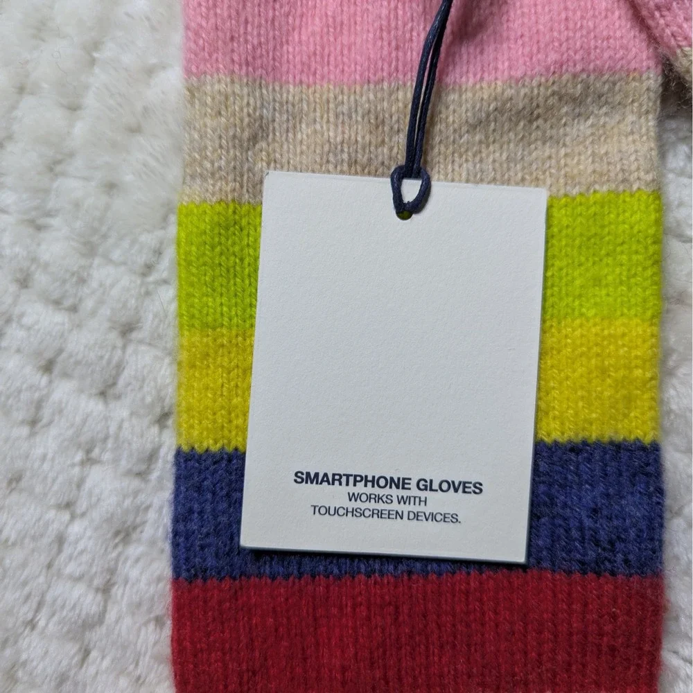 GAP Kids Rainbow Stripe Touchscreen Knit‎ Gloves NWT